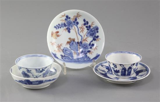 A group of Chinese porcelain tea bowls and saucer dishes, early 18th century, daimeter 6.2 - 11.2cm